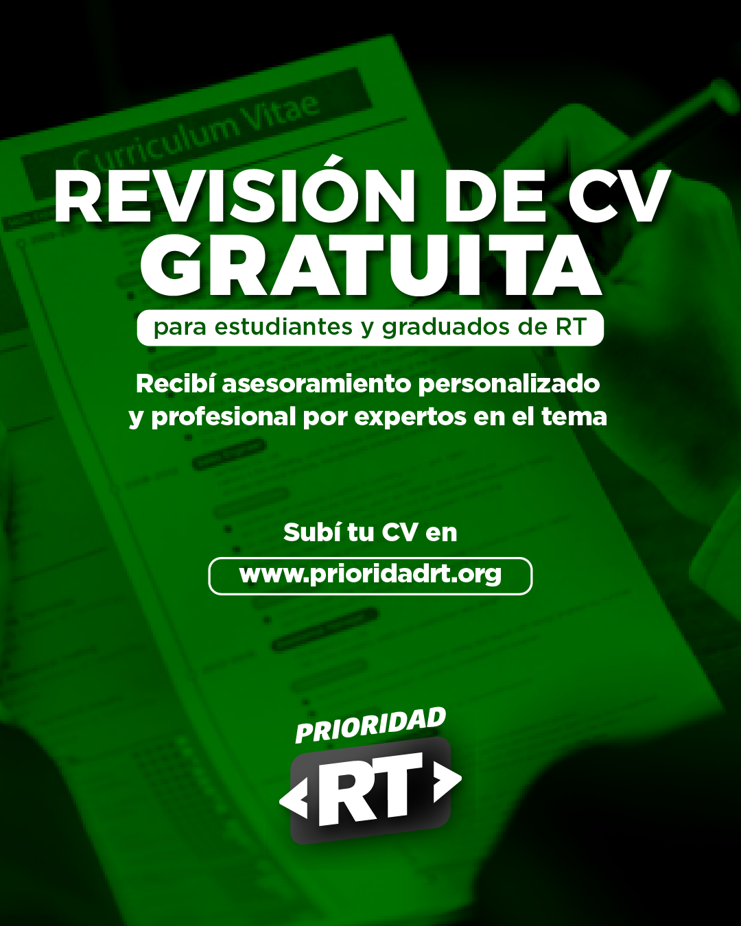 VISIÓN GRATUITA DE CV PARA ESTUDIANTES Y GRADUADOS DE RT