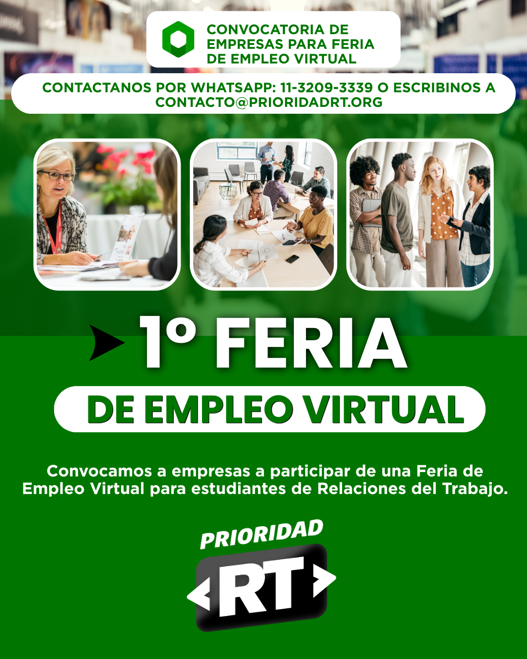 Convocatoria a empresas para Feria de Empleo Virtual